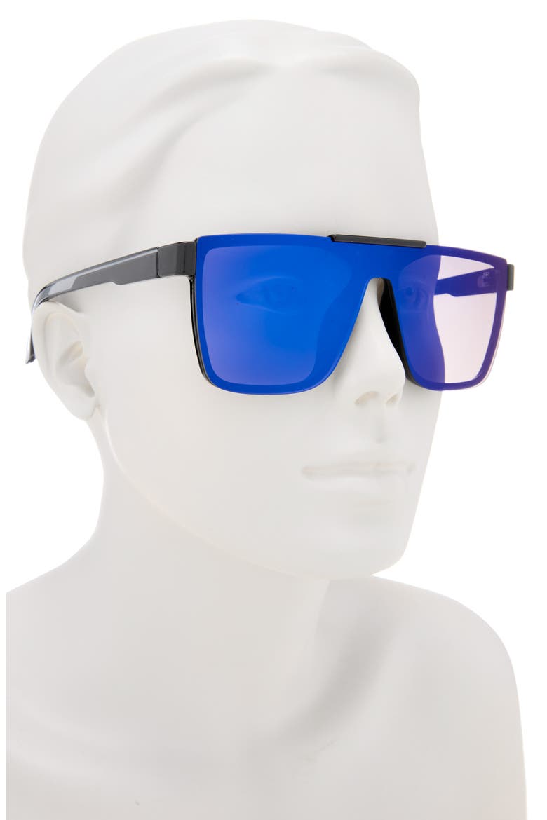 Shield 126mm Sunglasses, Alternate, color, BLACK