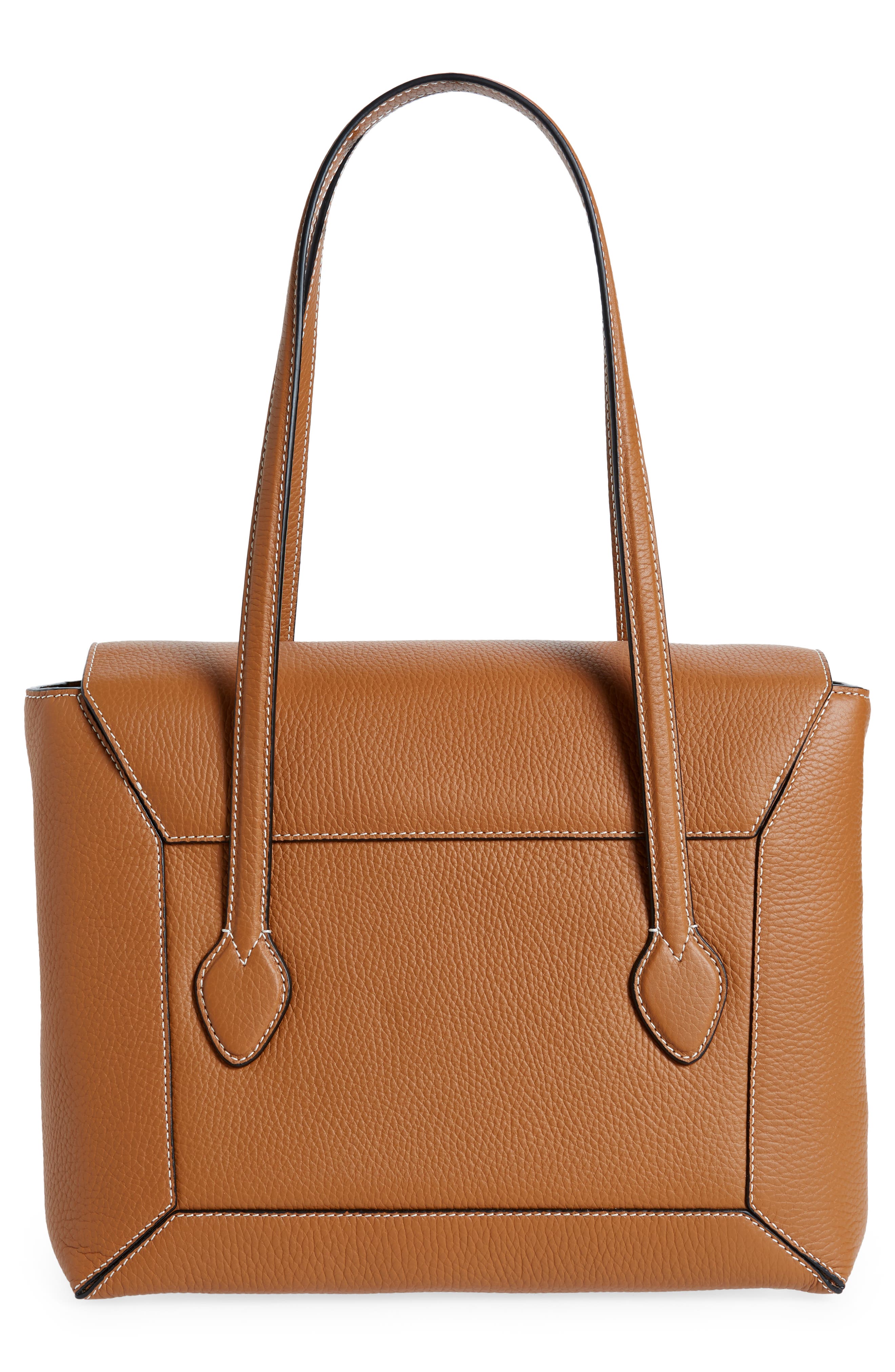 Mosaic Leather Tote, Alternate, color, TAN/ VANILLA