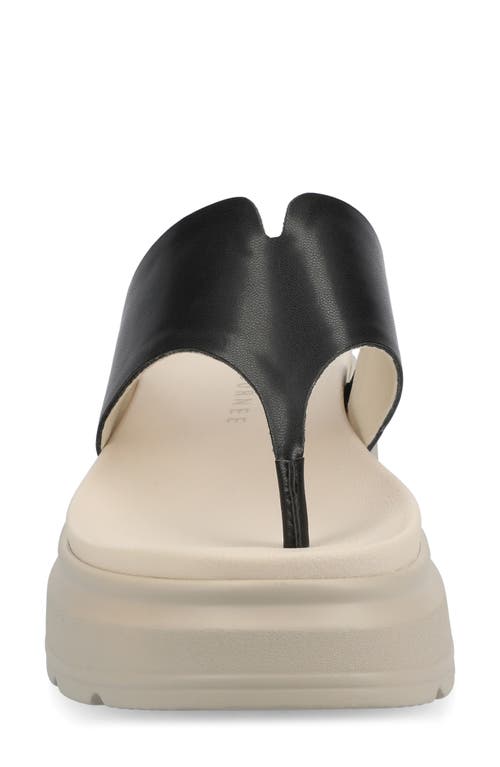 Journee Collection Carah Platform Wedge Sandal In Black