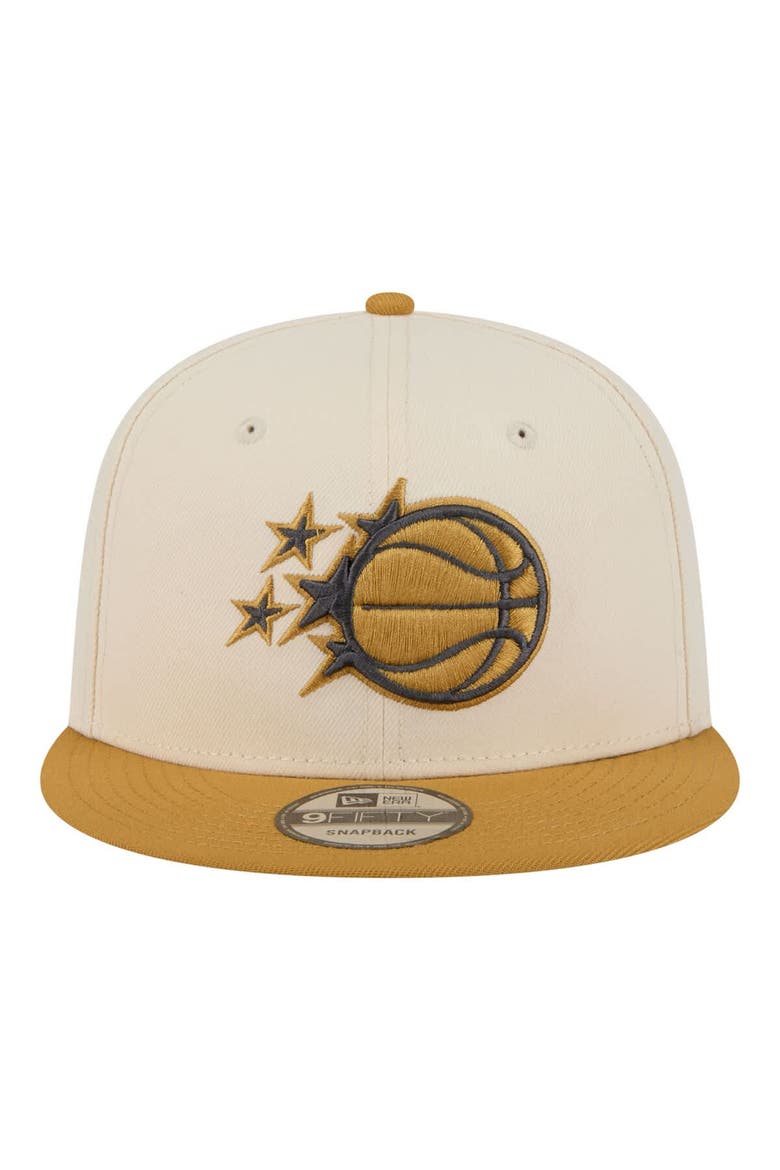 Men's New Era  Cream/Tan Orlando Magic Two-Tone Color Pack 9FIFTY Snapback Hat, Alternate, color, Cream