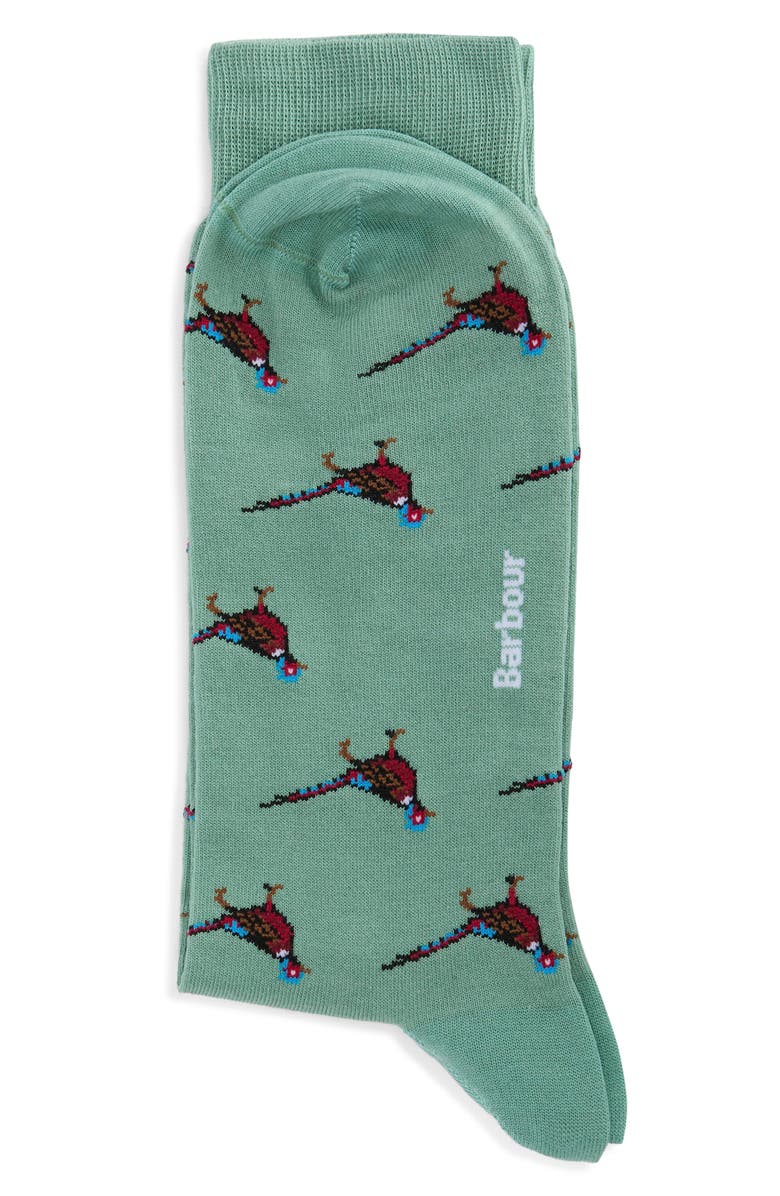 Barbour Mavin Dog Cotton Blend Crew Socks, Alternate, color, Loden Frost