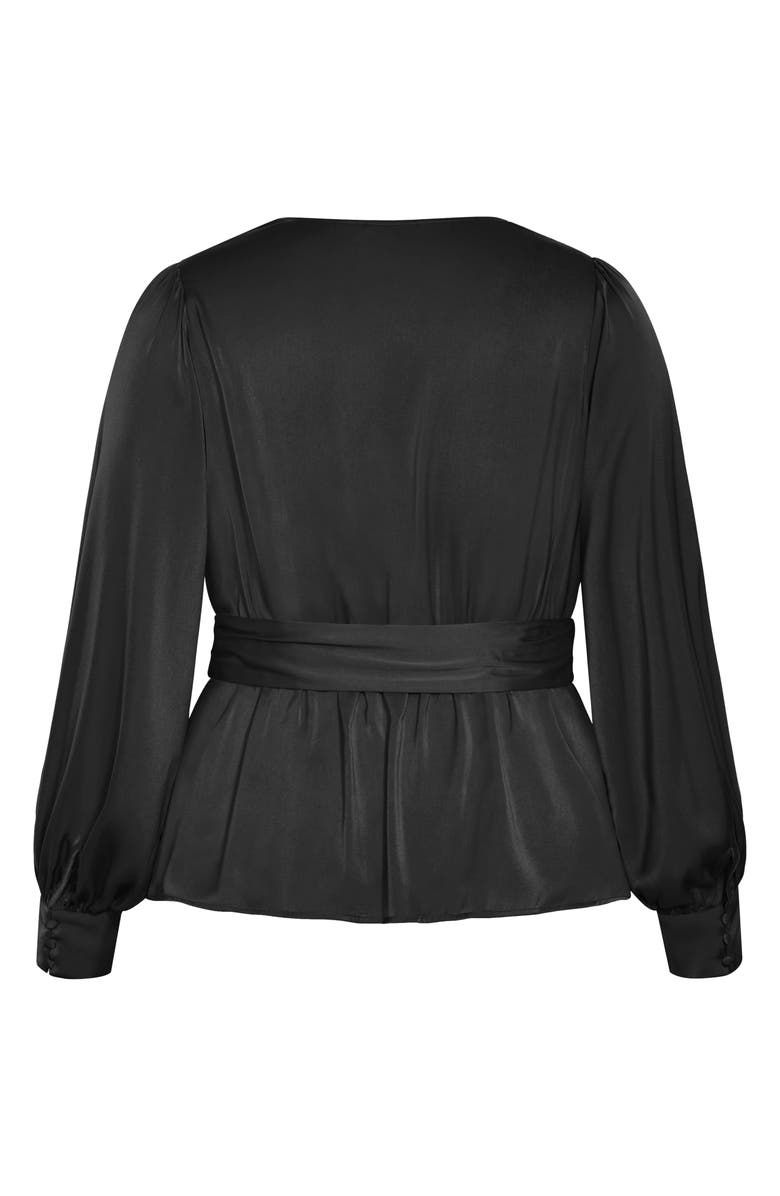 City Chic Opulent Faux Wrap Top, Alternate, color, 