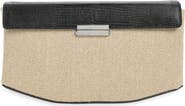 TOTEME Clip Canvas & Lizard Embossed Leather Top Handle Bag