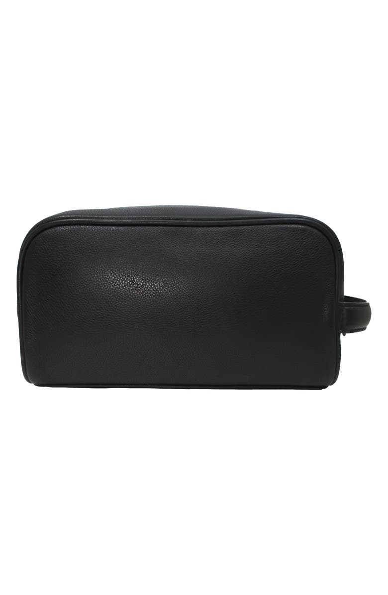 Brooks Brothers Grained Leather Dopp Kit, Alternate, color, Black