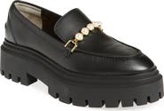 Stuart Weitzman Perla Imitation Pearl Lug Sole Loafer