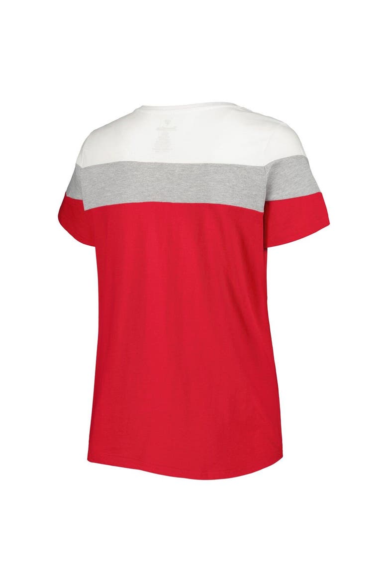 Women's Red/Heather Gray St. Louis Cardinals Plus Size Colorblock T-Shirt, Alternate, color, Red