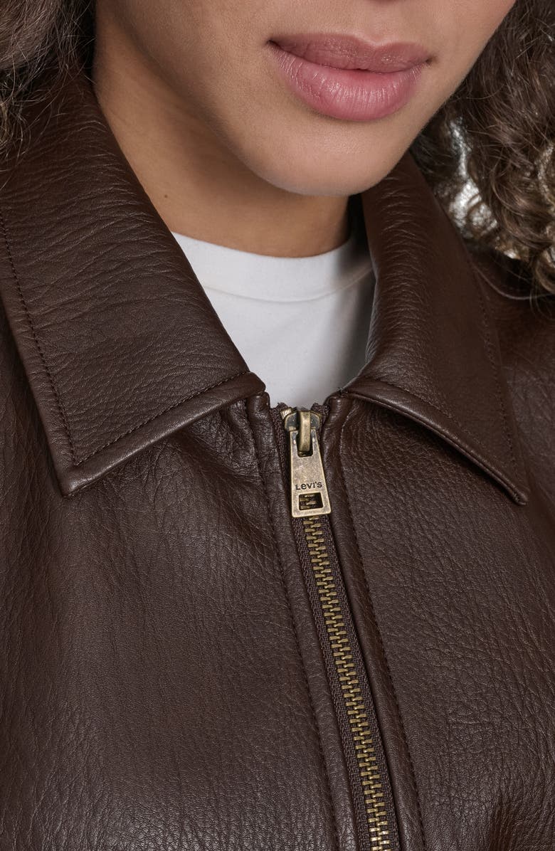 Levi's Faux Leather Bomber Jacket, Alternate, color, Dark Brown