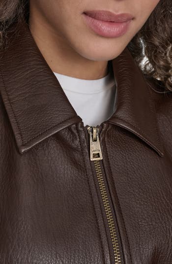 Faux Leather Bomber Jacket