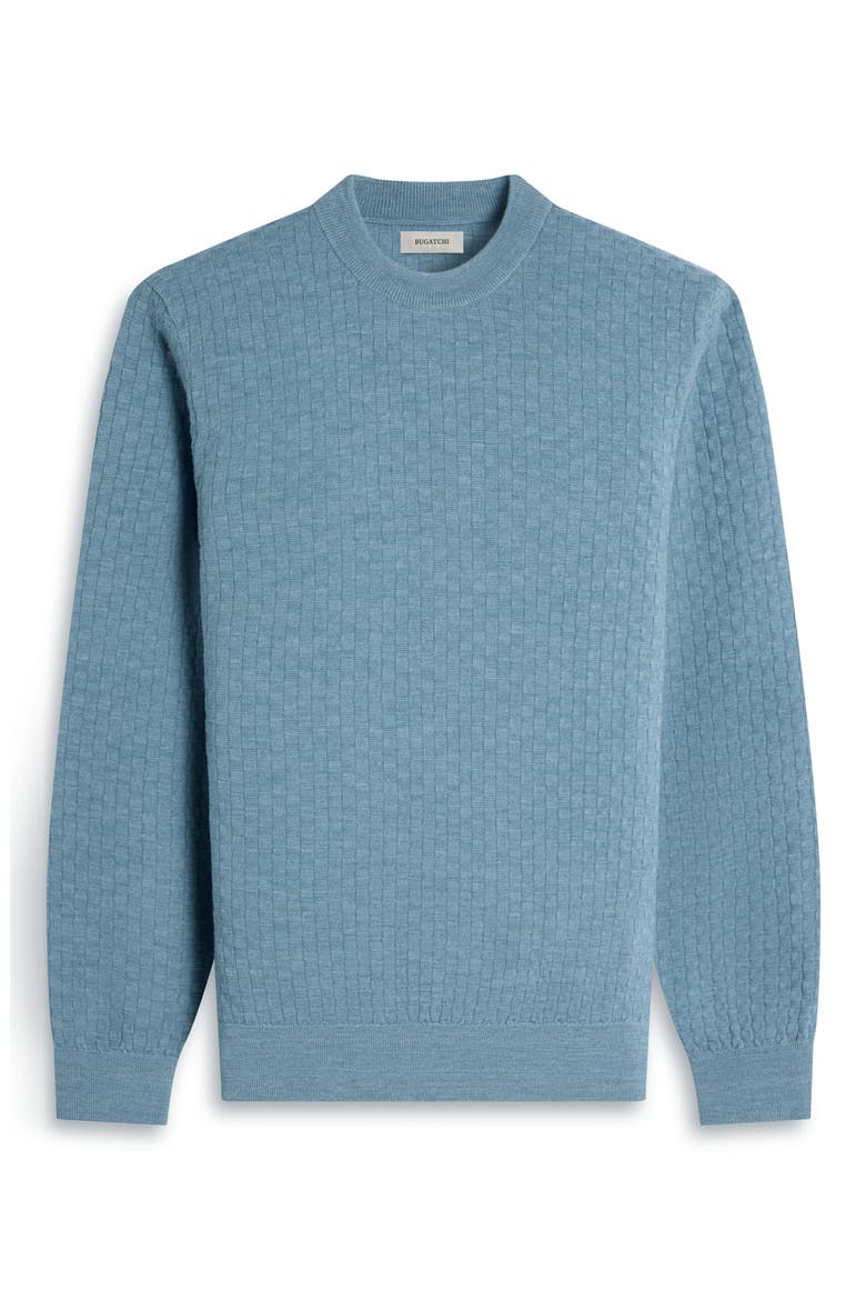 Basketweave Stitch Merino Wool Sweater, Alternate, color, ALOE