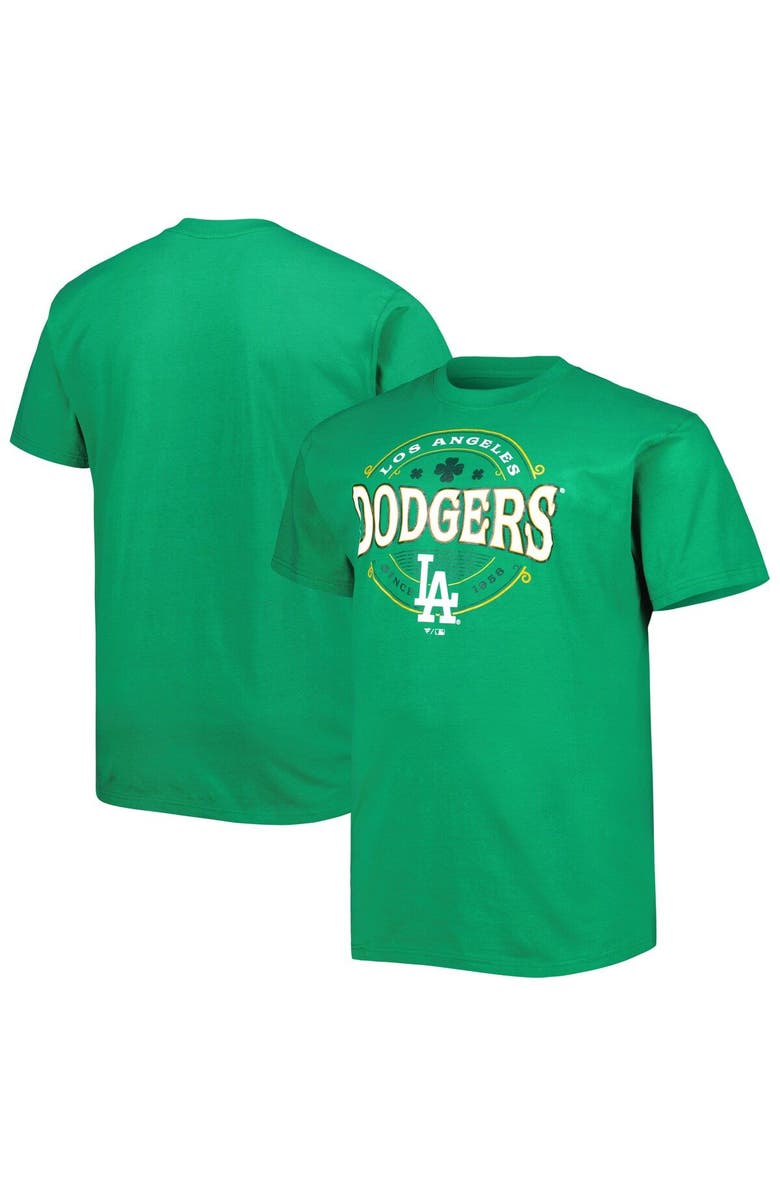 PROFILE Men's Kelly Green Los Angeles Dodgers Big & Tall Celtic T-Shirt, Main, color, 