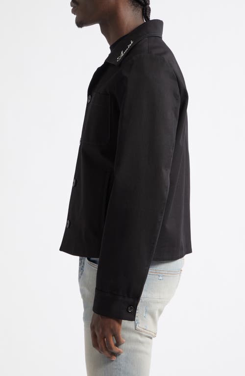 Amiri Script Collar Cotton Jacket In Black