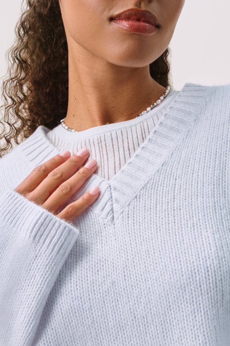 FARAH CASHMERE V-NECK, Alternate, color, Cloud