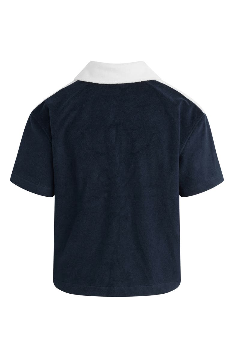 Favorite Daughter Crop Polo Sweater, Alternate, color, Navy/ Gardenia