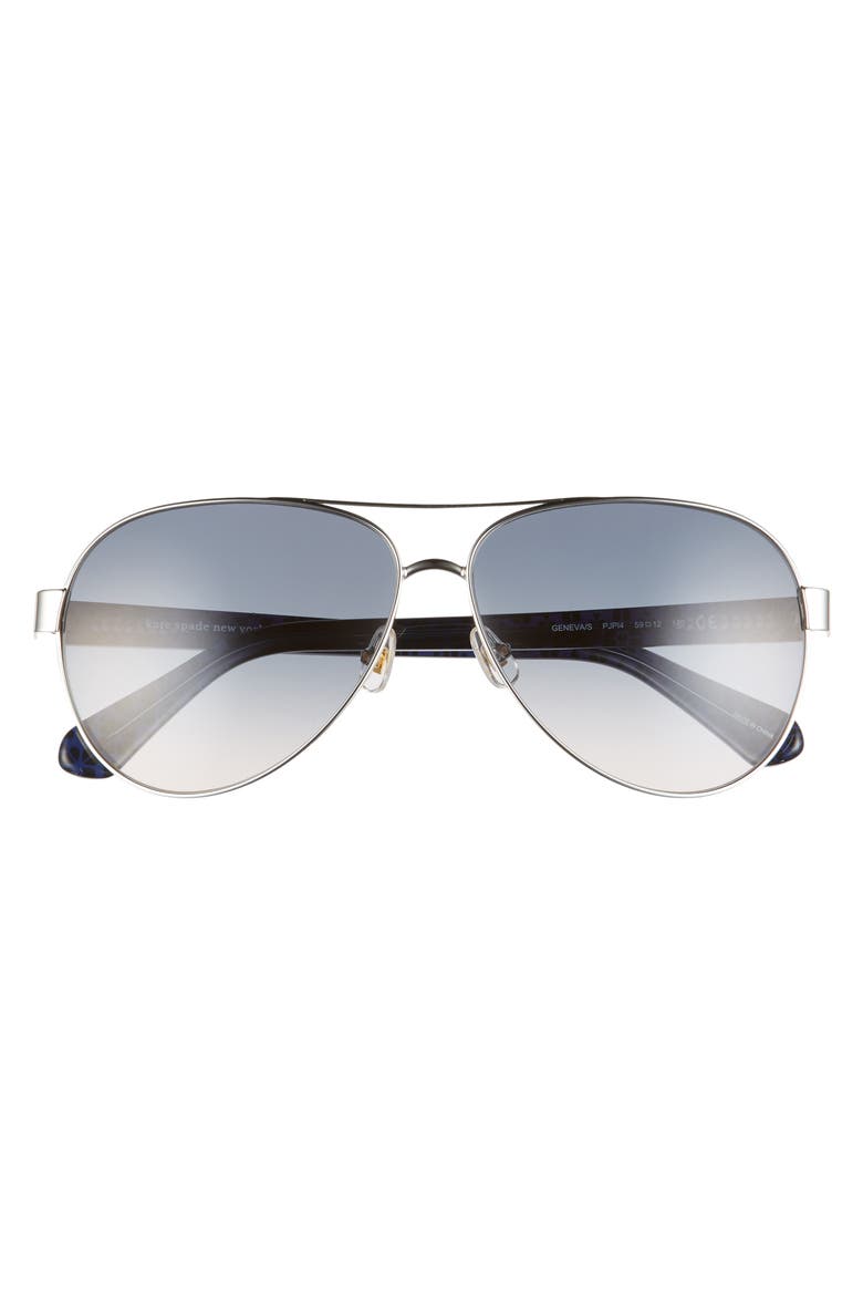 genevas 59mm gradient aviator sunglasses, Alternate, color, SILVER BLUE/ BLUE GRAD