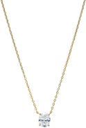 BY ADINA EDEN Oval Solitaire CZ Necklace