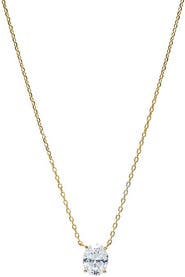 BY ADINA EDEN Oval Solitaire CZ Necklace