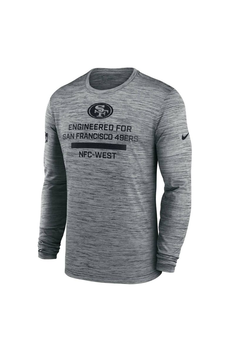 Nike Men's Nike Gray San Francisco 49ers Sideline Velocity Performance Long Sleeve T-Shirt, Alternate, color, Gray
