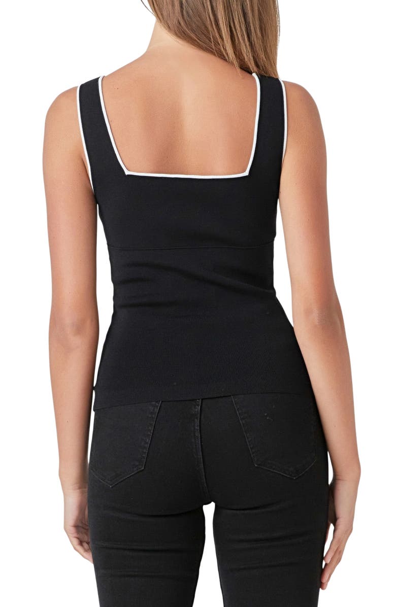 Endless Rose Rib Sweater Tank, Alternate, color, Black/ White