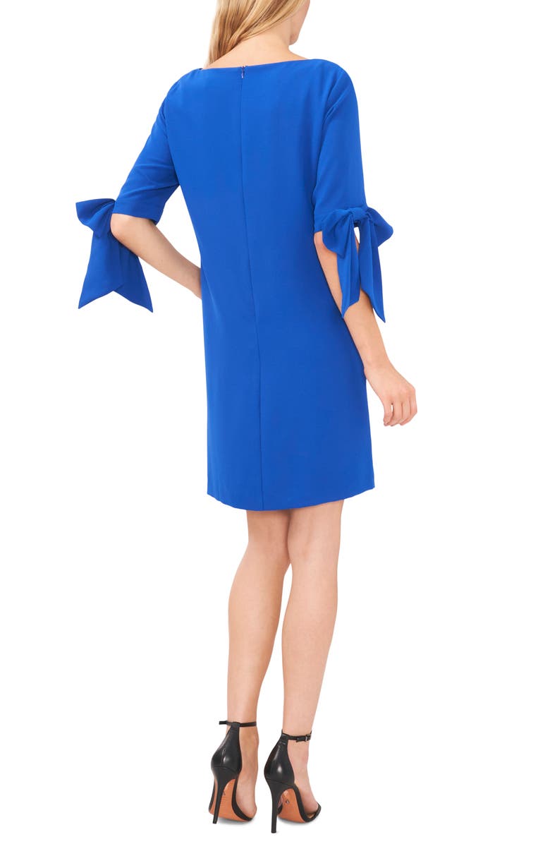 CeCe Moss Crepe Shift Dress, Alternate, color, Deep Royal Blue