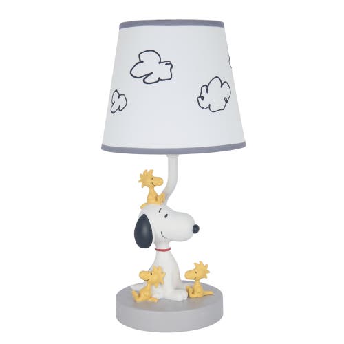 Lambs & Ivy Classic Snoopy & Friends Nursery Lamp With Shade & Bulb In White