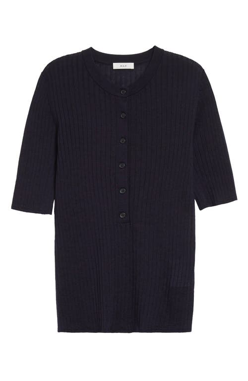 A.l.c . Fisher Rib Cardigan In Blue