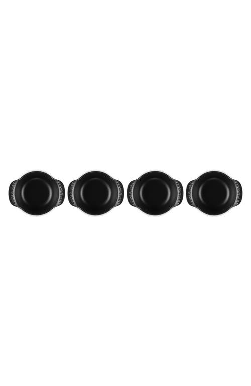 Le Creuset Gourmand Set Of 4 1/3-quart Enamel Cast Iron Cocotte With Lid In Matte Black