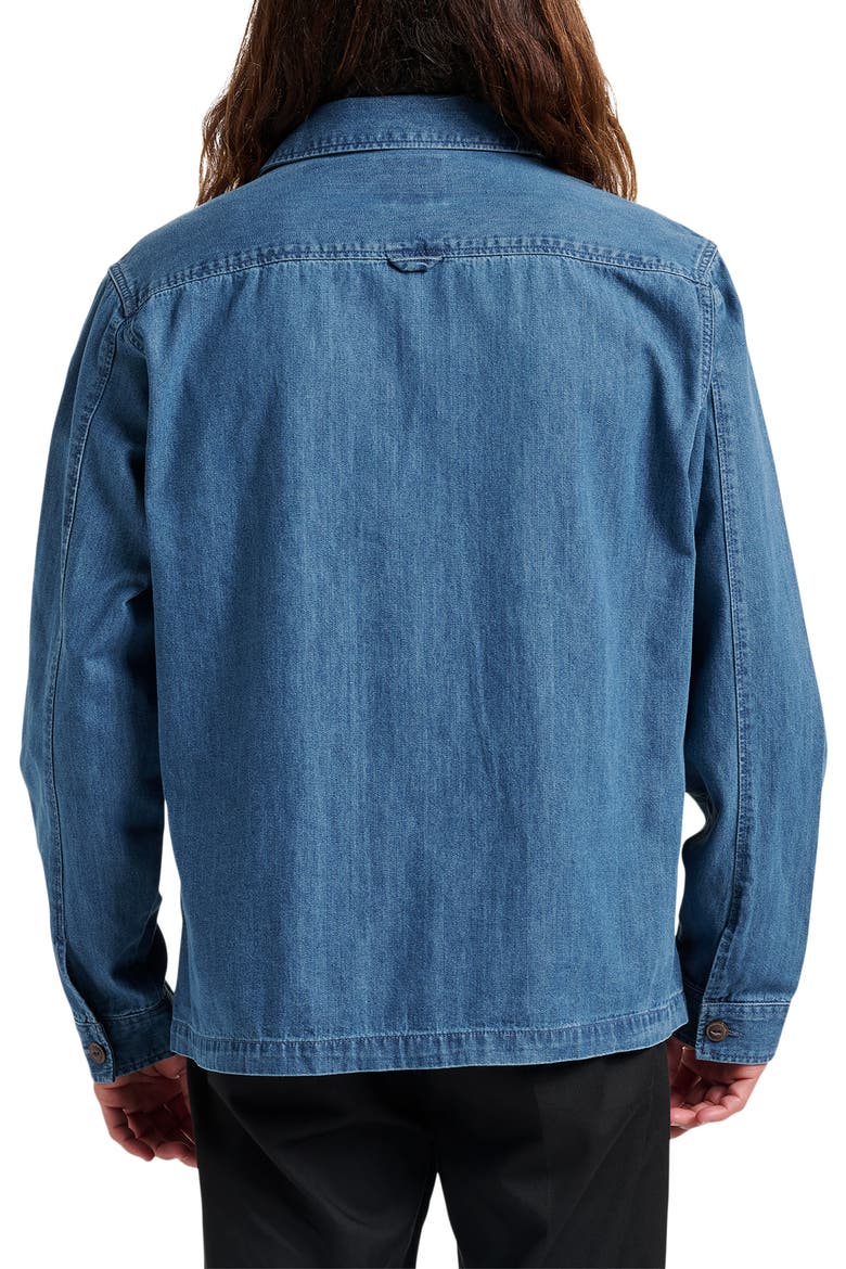 Denim Button-Up Overshirt, Alternate, color, LIGHT INDIGO