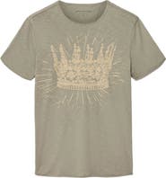 John Varvatos Raw Edge Shoulder Detail Graphic T-Shirt