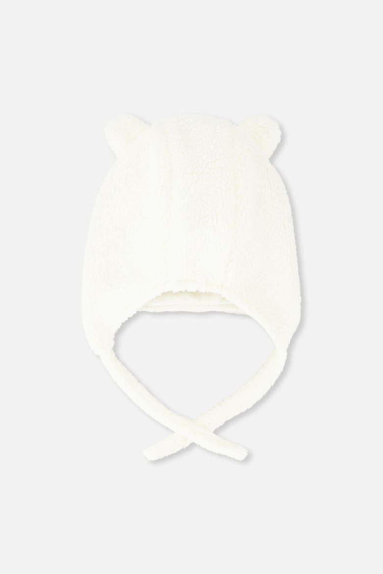 Winter Fleece Bear Ears Earflap Hat, Alternate, color, Off-White