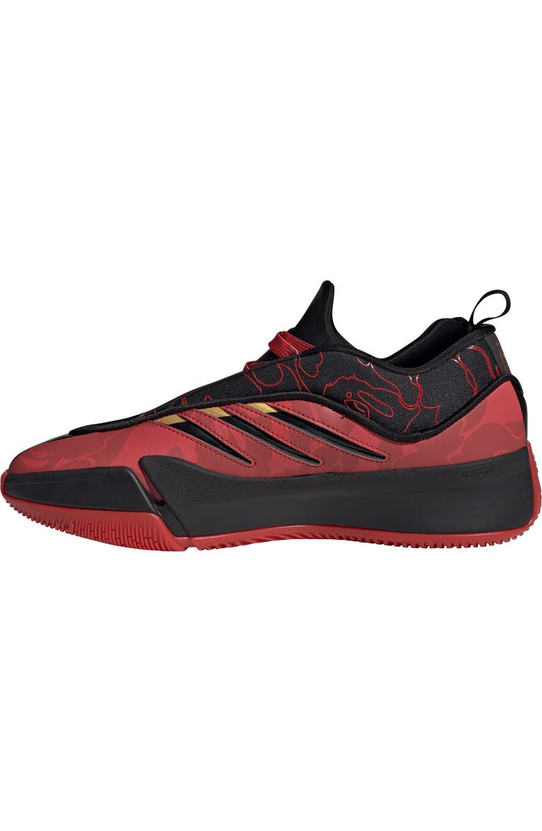 adidas x BAPE Dame 9 Sneaker, Alternate, color, Black/Red/Gold