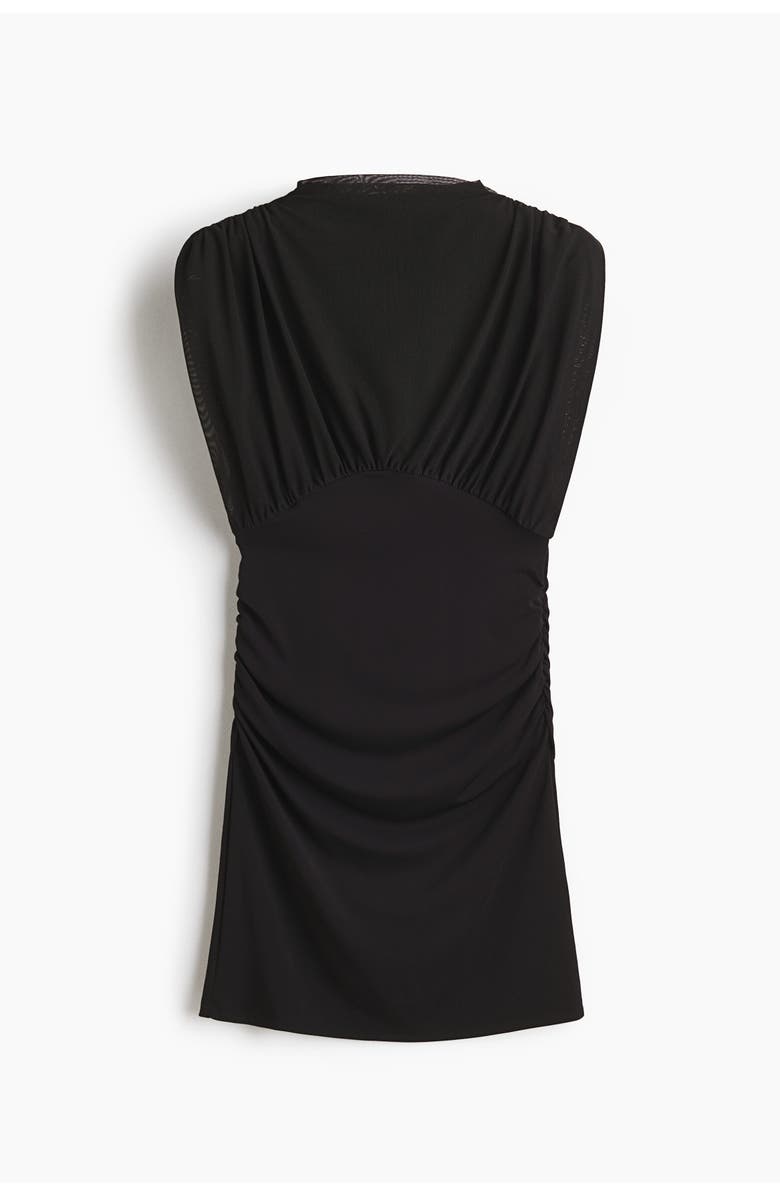 H&M Draped Mini Dress, Alternate, color, Black