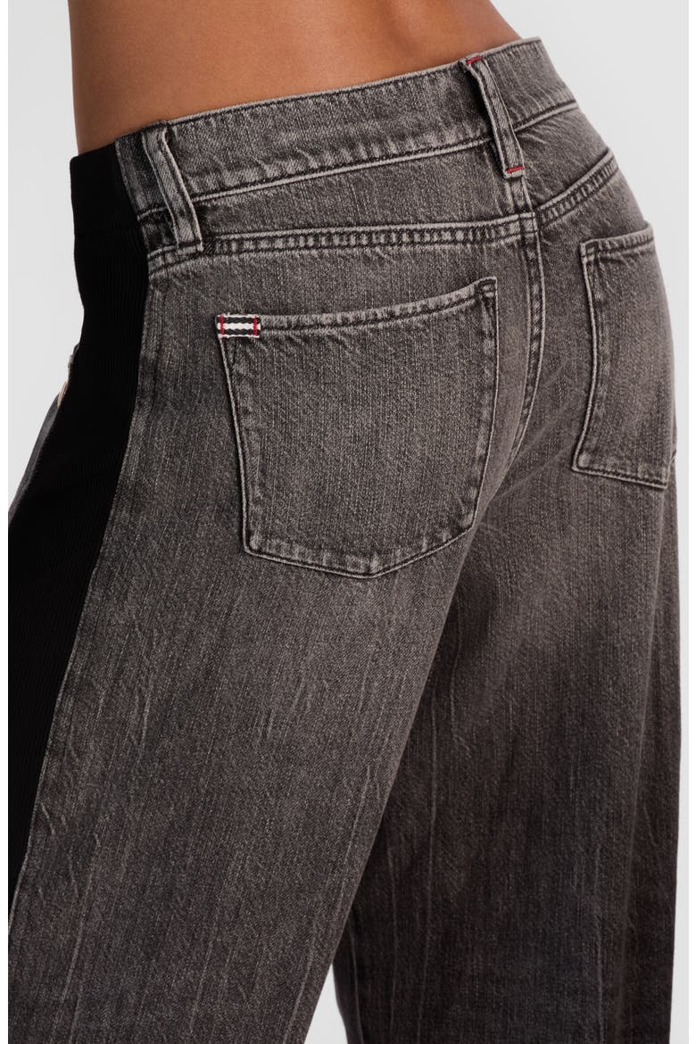 Amazing Stud Detail Knit Side Panel Wide Leg Jeans, Alternate, color, GEORGIA VINTAGE BLACK