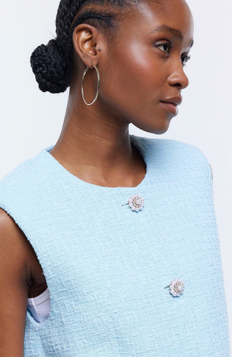 River Island Cotton Blend Bouclé Vest, Alternate, color, 