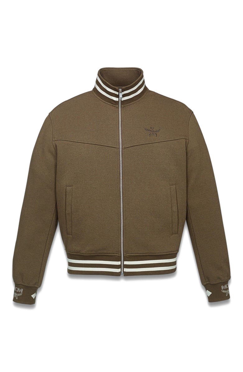 MCM Essential Logo Ponte Track Jacket, Alternate, color, Green