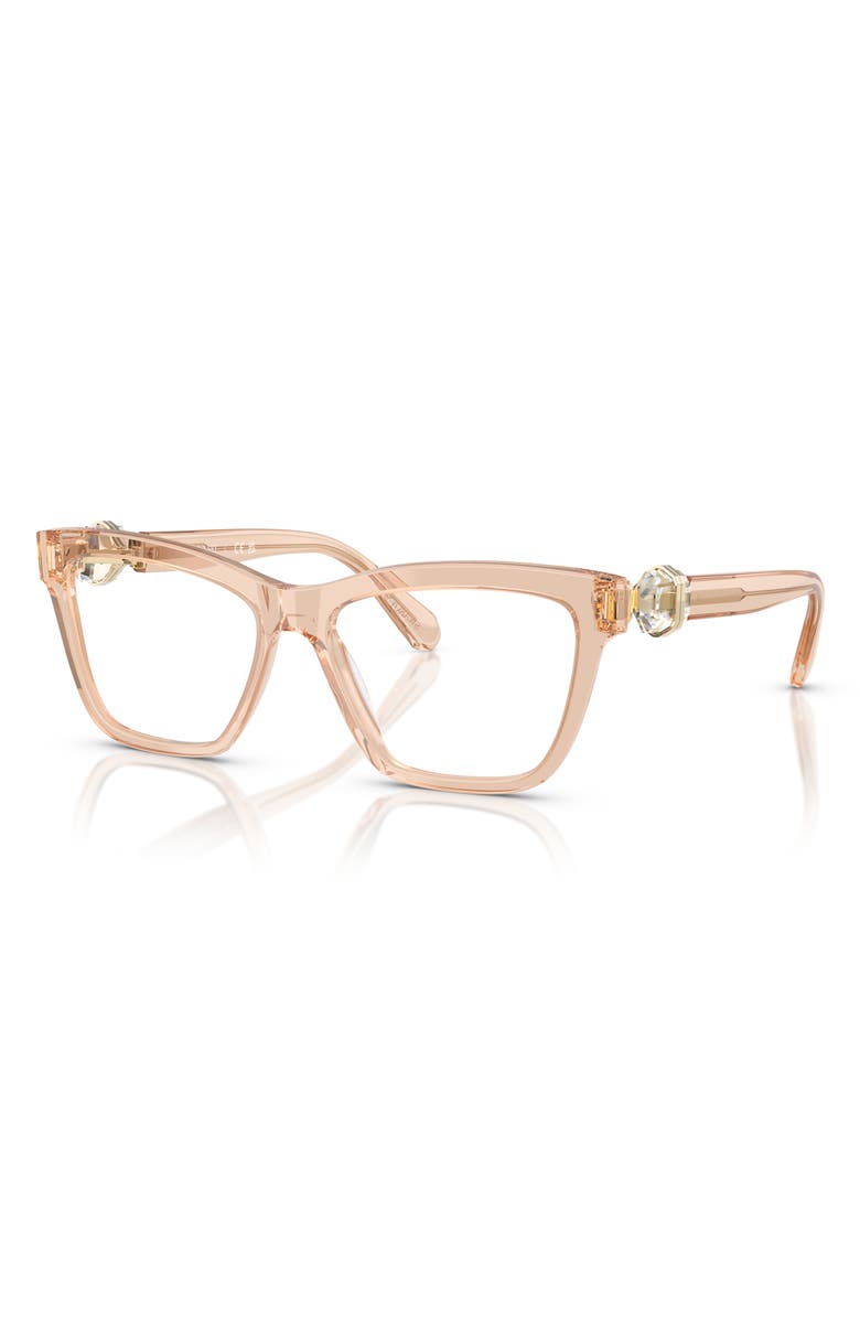 Swarovski 55mm Square Optical Glasses, Alternate, color, Beige