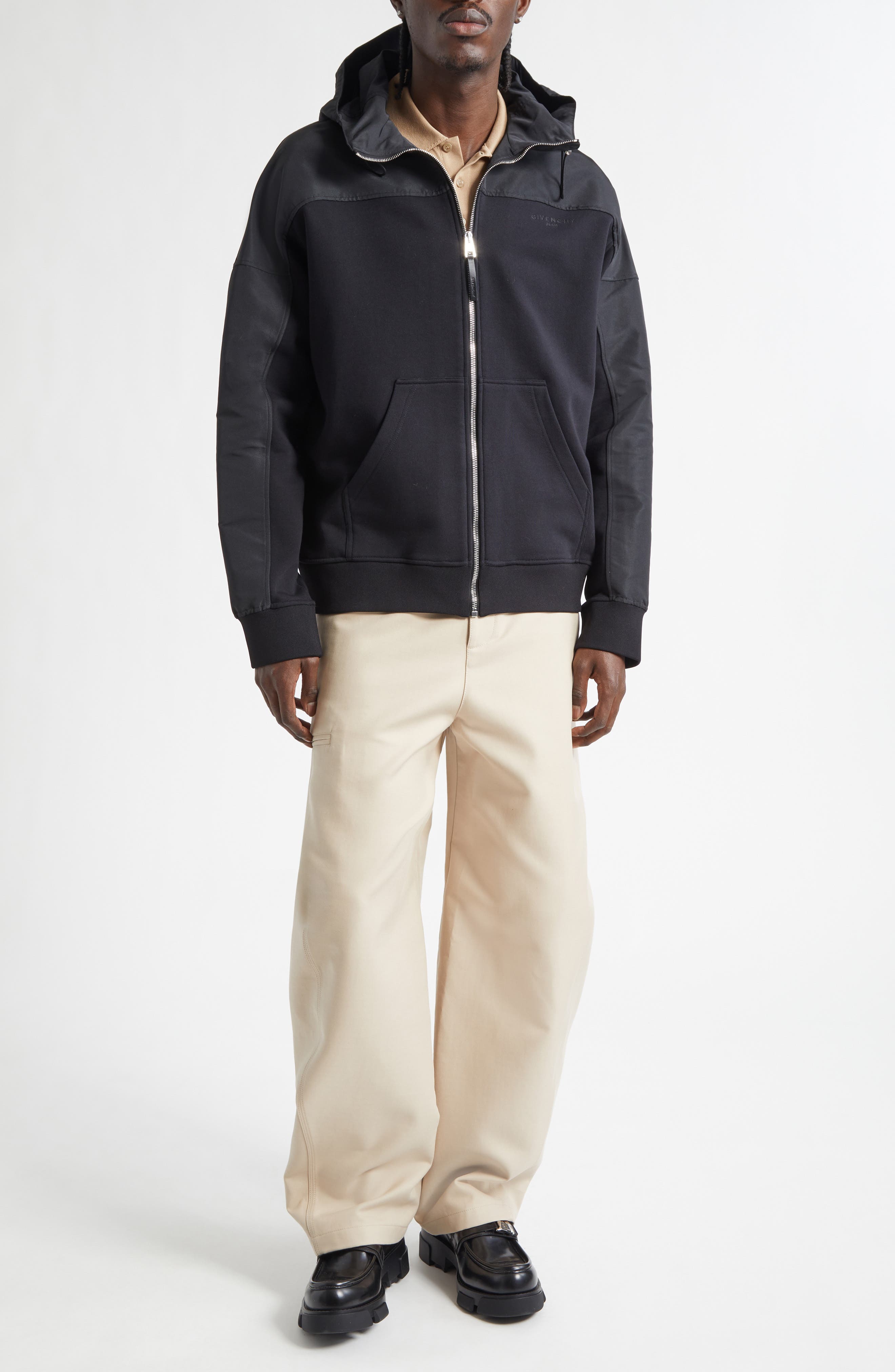 Mixed Media Hooded Windbreaker - image 2