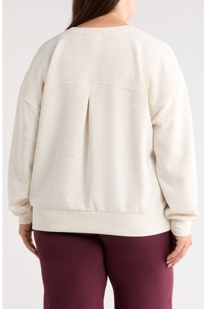 Soft Luxe Boxy Knit Crew Sweatshirt, Alternate, color, IVORY HEATHER- PURPLE