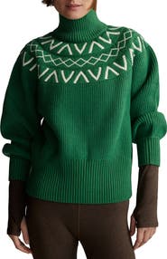 Varley Marcie Fair Isle Mock Neck Sweater