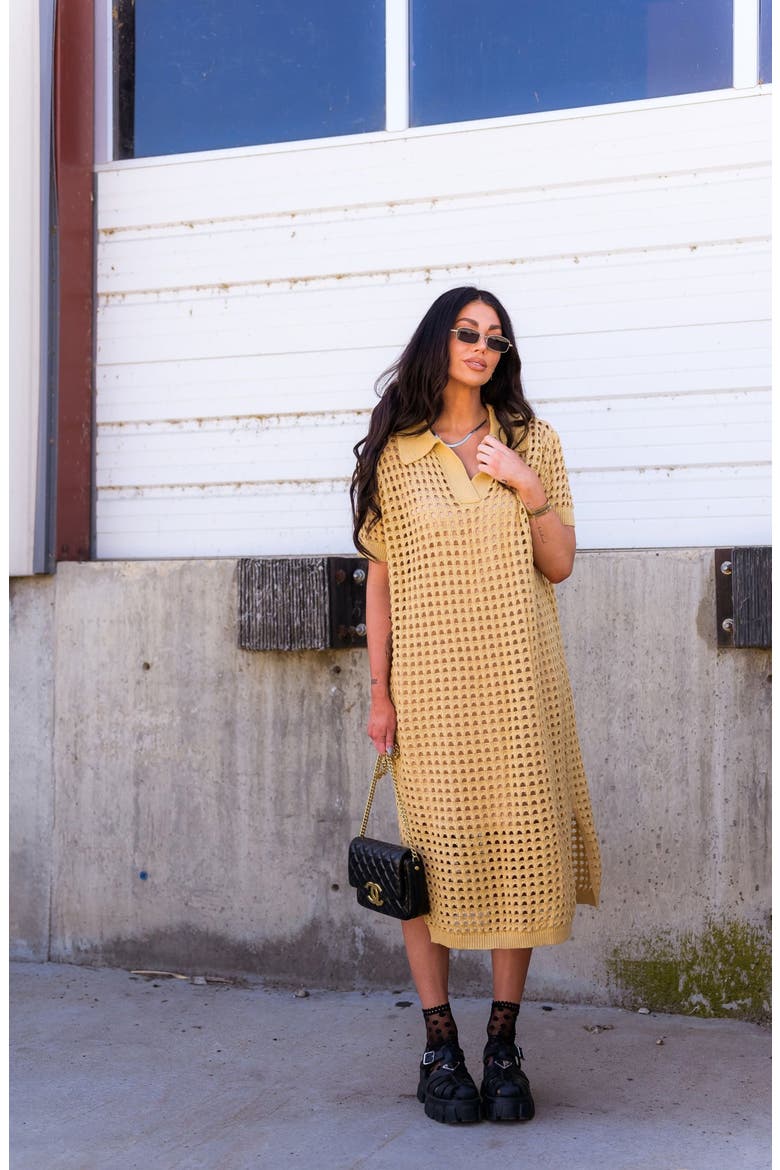 Soul Stuff Open Stitch Knit Dress, Alternate, color, TAN