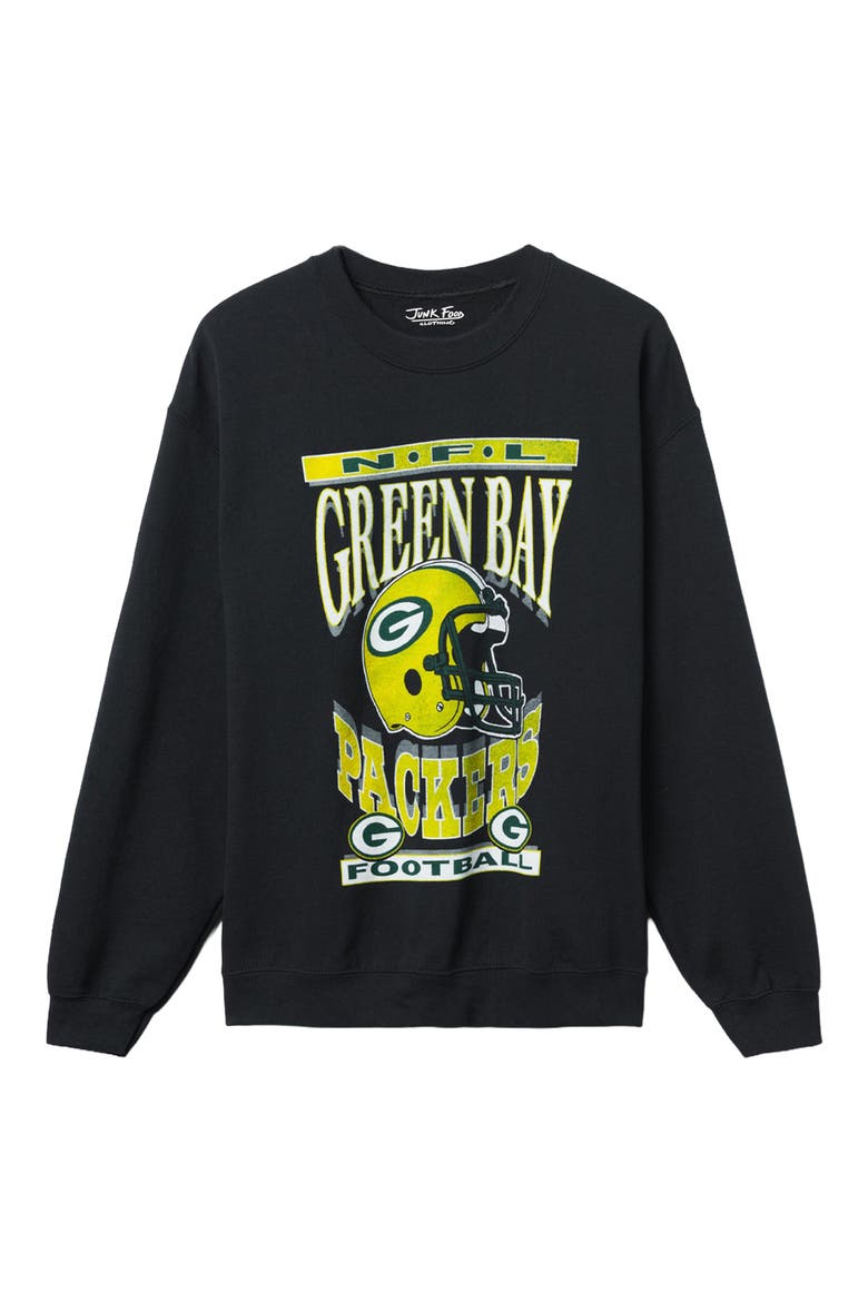 Greenbay Packers Cotton Blend Crewneck Sweatshirt, Main, color, TRUE BLACK