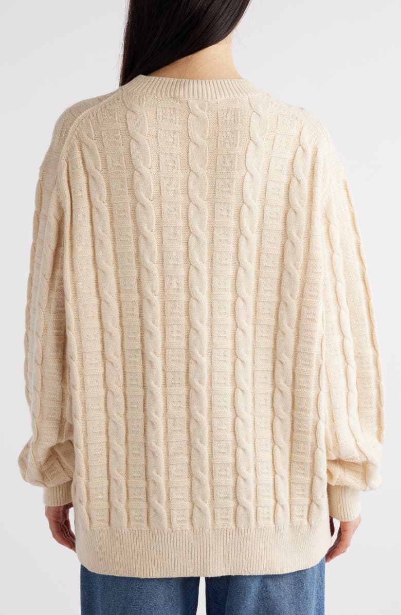 Acne Studios Kelviro Cable Stitch Crewneck Sweater, Alternate, color,