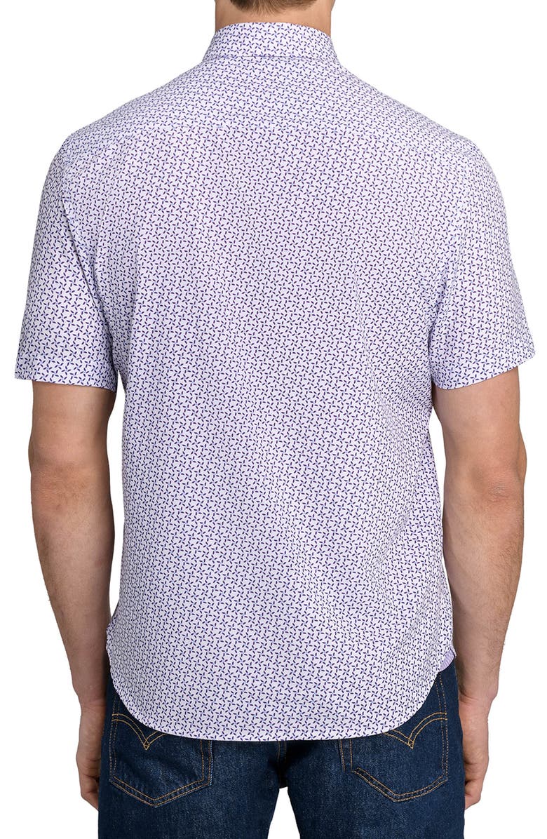 CONSTRUCT Abstract Floral Print Short Sleeve Button-Down Shirt, Alternate, color, 