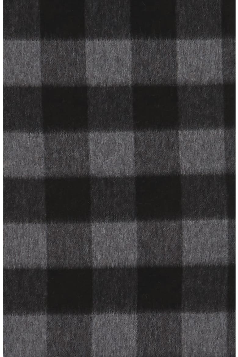 Check Cashmere Scarf, Alternate, color, GREY EXCALIBUR - BLACK BUFFALO