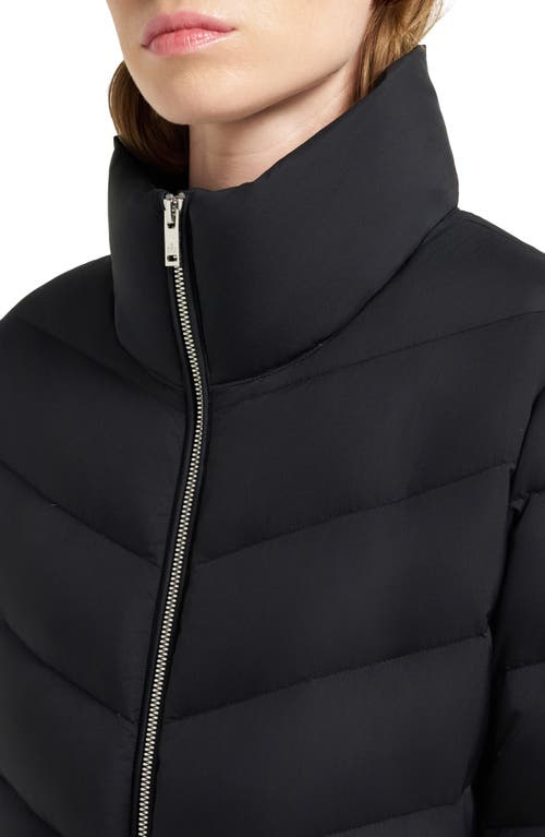 Moose Knuckles Belle Cote Genuine Shearling Collar Water Repellent 800 Fill Power Down Puffer Jacket In Black