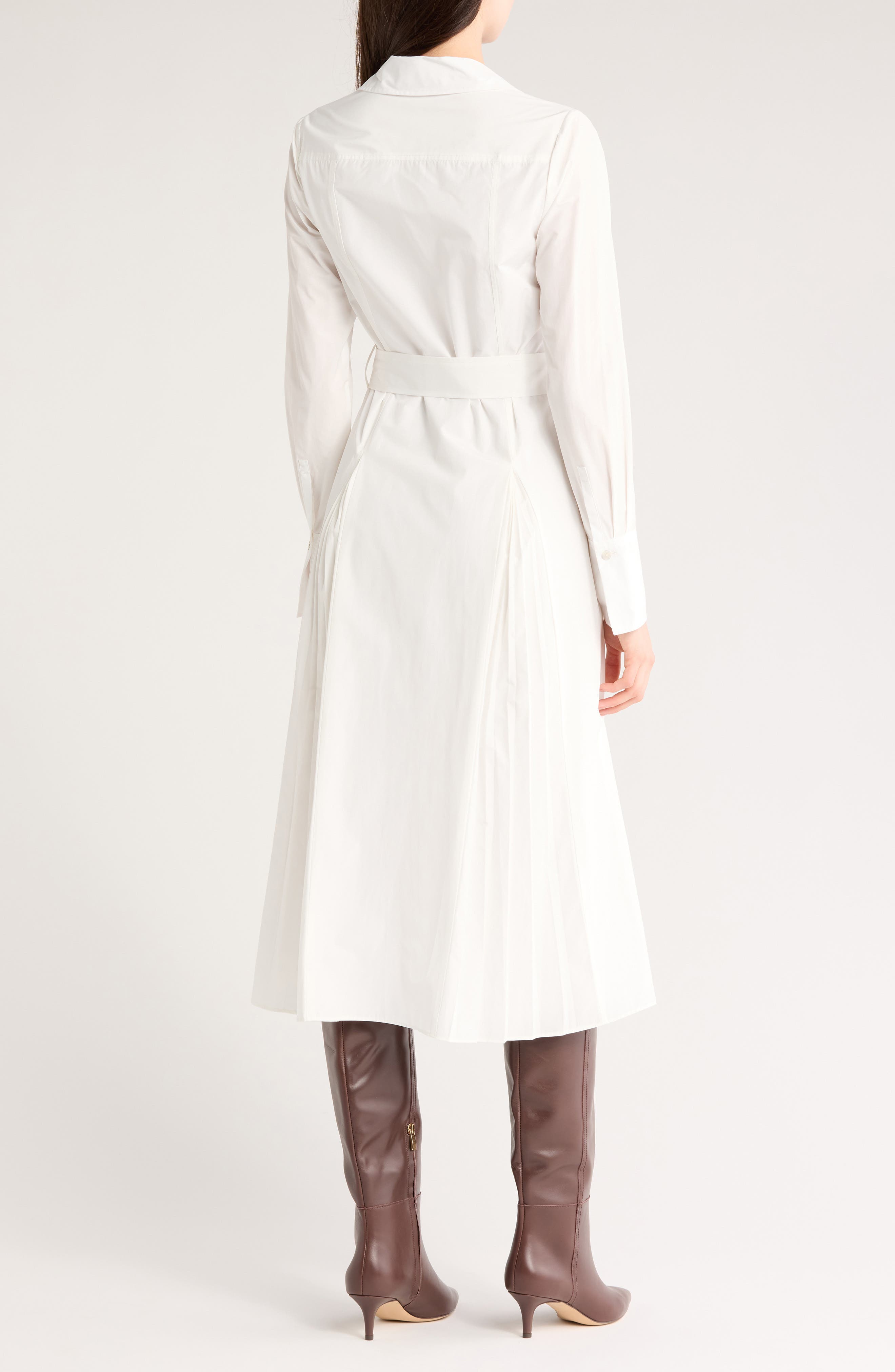 Annette Long Sleeve Tie Waist Shirtdress - image 2