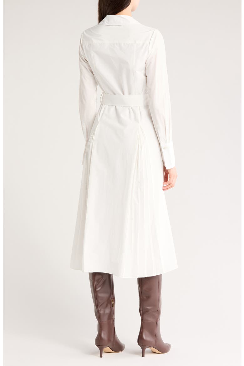 Annette Long Sleeve Tie Waist Shirtdress, Alternate, color, SOFT WHITE