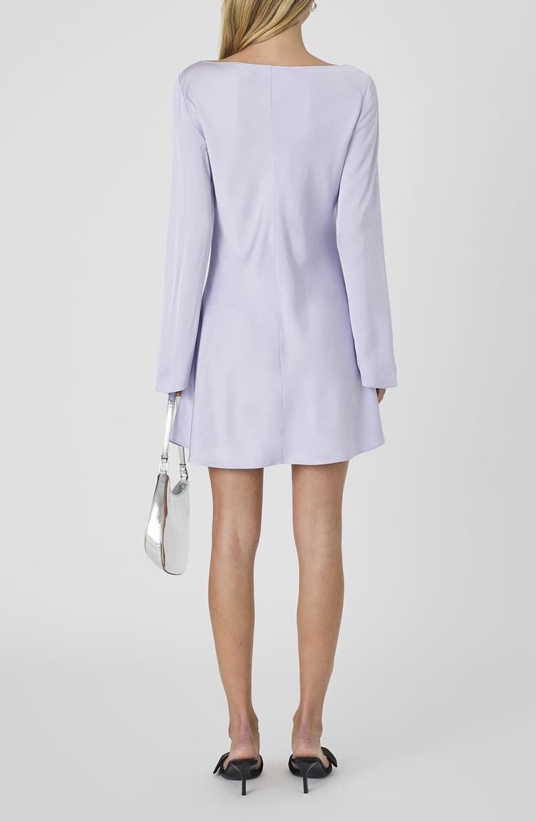 French Connection Ennis Long Sleeve Satin Minidress, Alternate, color, 51-Lavender