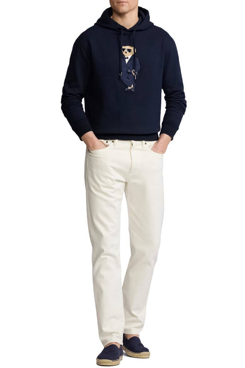 Polo Bear Appliqué Fleece Hoodie, Alternate, color, CLASSIC CHAIRMAN NAVY