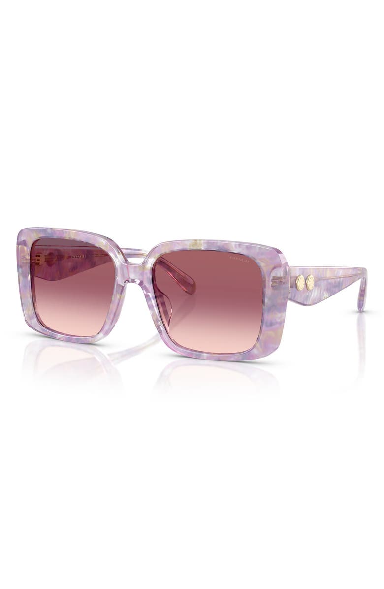COACH 54mm Square Gradient Sunglasses, Alternate, color, Purple