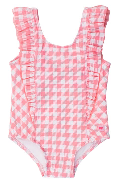 Periwinkle Blue Gingham One-Piece Swimsuit (Baby)